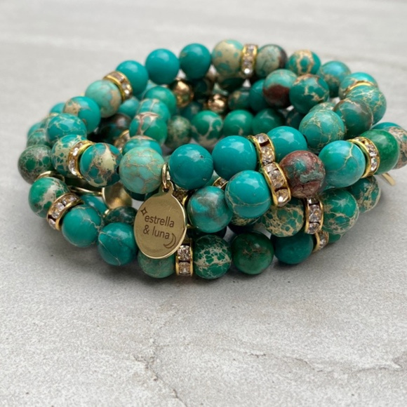 Natural Jasper Stone Boho Bracelet(s) Arm Candy - Picture 1 of 4
